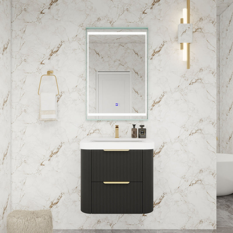 Moreno Bath CELINE-24 Celine 24" Fluted Floating Bathroom Vanity with Acrylic Sink - view 3