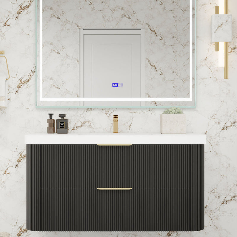 Moreno Bath CELINE-42 Celine 42" Fluted Floating Bathroom Vanity with Reinforced Acrylic Sink