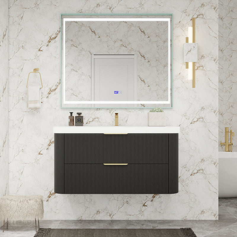 Moreno Bath CELINE-42 Celine 42" Fluted Floating Bathroom Vanity with Reinforced Acrylic Sink