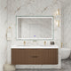 Moreno Bath CELINE-60D Celine 60" Fluted Floating Bathroom Vanity with Reinforced Acrylic Double Sink