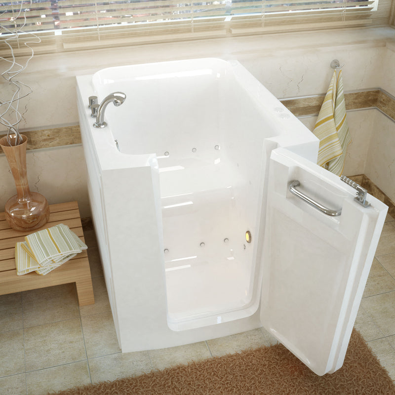 Meditub 3238RWA Walk-In 32 x 37 Right Door White Air Jetted Walk-In Bathtub