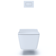 TOTO CWT449249CMFG#WH SP Wall-Hung Square-Shape Toilet and DuoFit In-Wall 1.28 and 0.9 GPF Dual-Flush Tank System with Copper Supply - view 3