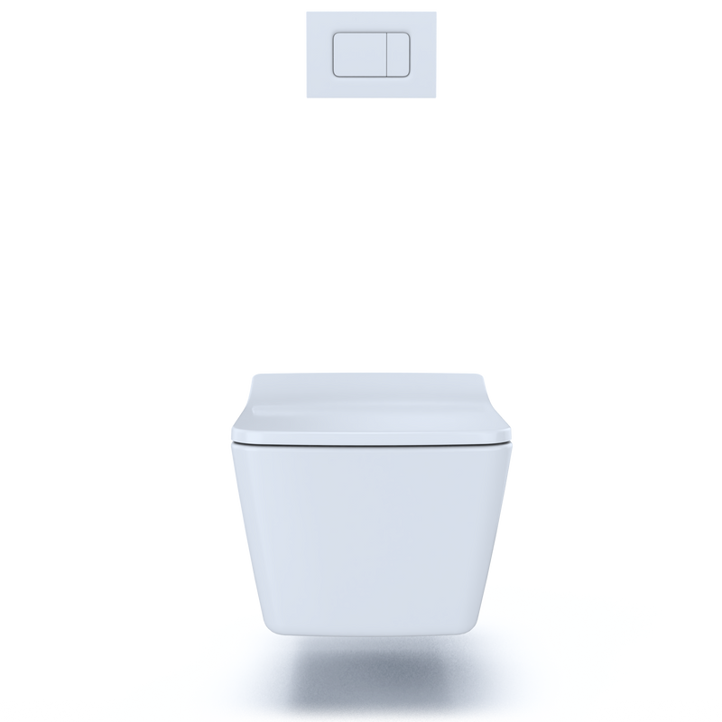 TOTO CWT449249CMFG#WH SP Wall-Hung Square-Shape Toilet and DuoFit In-Wall 1.28 and 0.9 GPF Dual-Flush Tank System with Copper Supply - view 3