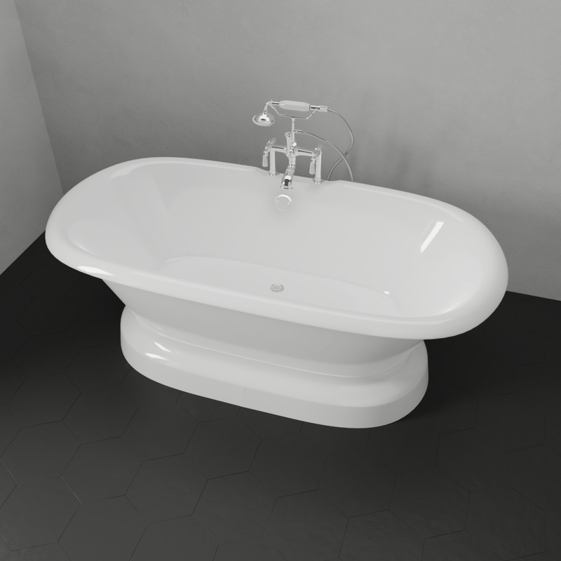 Magnus 132442 Ciona Cast Iron Double-Ended Tub with Pedestal