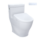 TOTO MW6264736CEFG#01 WASHLET+ Aimes One-Piece Elongated 1.28 GPF Toilet and Contemporary WASHLET S7A Contemporary Bidet Seat, Cotton White