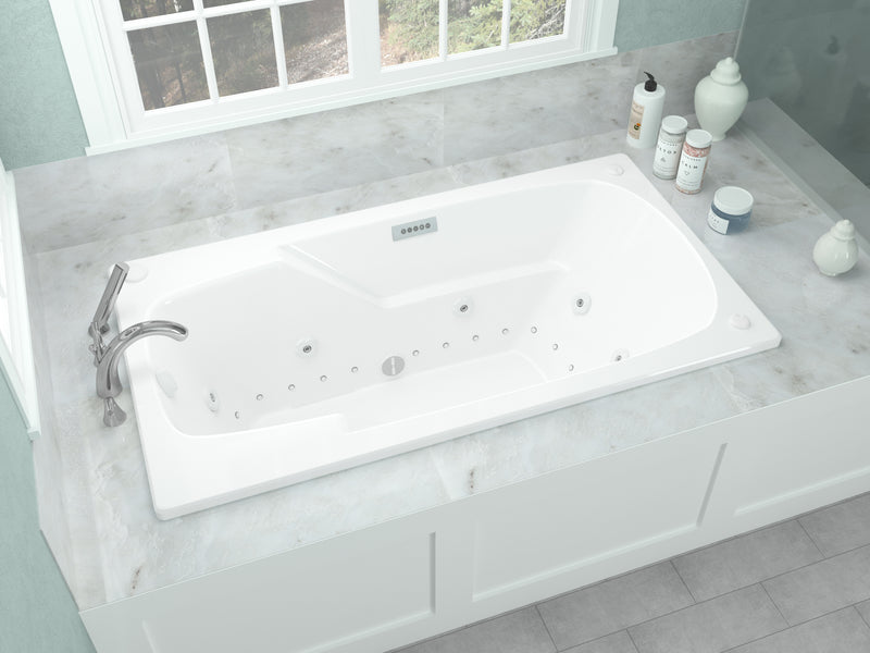 Atlantis Whirlpool 3672EDRX Eros 36 x 72 Rectangular Air and Whirlpool Jetted Bathtub in White with Reversible Drain lifestyle