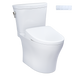 TOTO MW4484726CEMFGN#01 WASHLET+ Aquia IV Arc Two-Piece Elongated Dual Flush 1.28 and 0.9 GPF Toilet with S7 Contemporary Bidet Seat, Cotton White
