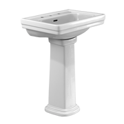 TOTO LPT532.8N#01 Promenade 24" x 19-1/4" Rectangular Pedestal Bathroom Sink for 8 inch Center Faucets, Cotton White
