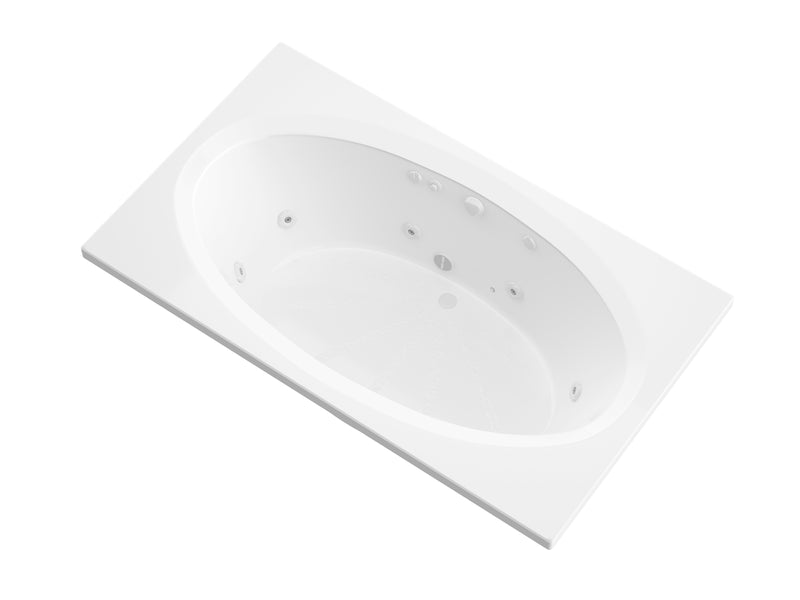 Atlantis Whirlpool 4272VCWL Imperial Series 71 in. x 42 in. Rectangular Whirlpool Bathtub with Center drain and V-Style Back Jets in Glossy White