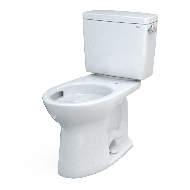 TOTO CST776CEFRG#01 Drake Two-Piece Elongated 1.28 GPF Universal Height TORNADO FLUSH Toilet with CEFIONTECT and Right-Hand Trip Lever, Cotton White