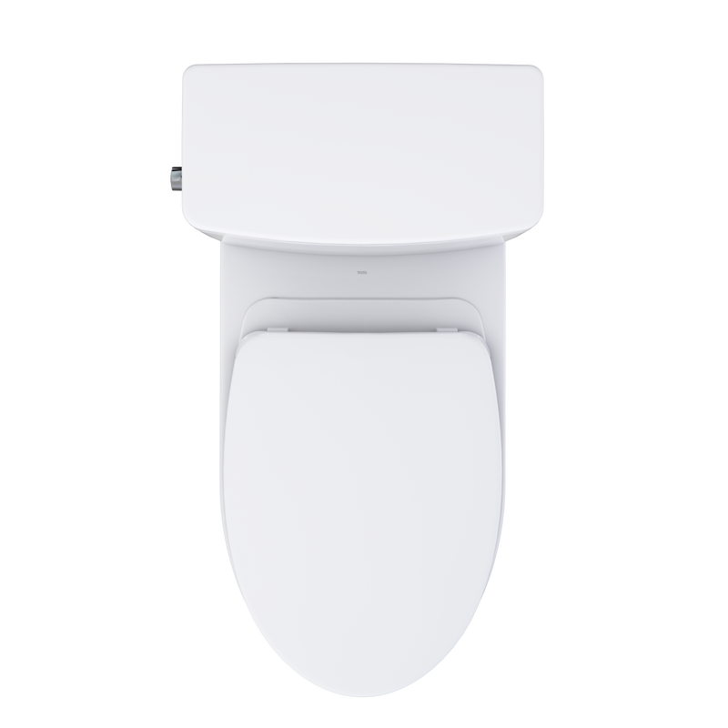 TOTO MS472124CEFG#01 Glaston Two-Piece Elongated 1.28 GPF WASHLET+ and Auto Flush Ready Universal Height Toilet with CEFIONTECT and SS124 SoftClose Seat, Cotton White - view 8