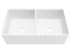 Anzzi Roine Farmhouse Reversible Apron Front Solid Surface 33 in. 50/50 Basin Kitchen Sink in White