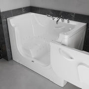 Meditub 3060WCARWA Collection 30 x 60 Right Side Drain Air Jetted Bathtub in White with Aroma and Chroma Therapy