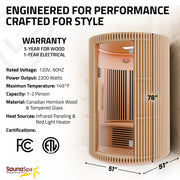 SaunaSpa SC-SS0025-0S 1-2 Person Round Infrared Sauna in Canadian Hemlock