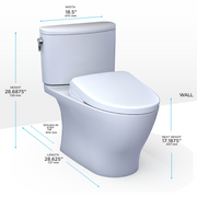 TOTO MW4424726CEFGA#01 WASHLET+ Nexus Two-Piece Elongated 1.28 GPF Toilet with Auto Flush S7 Contemporary Bidet Seat, Cotton White - view 2