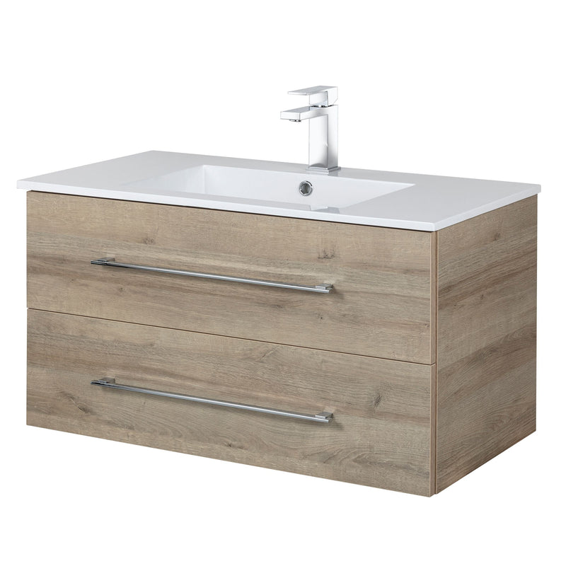 Cutler FV ORGANIC36 Kato 36" Single Sink Wall Mounted Cultured Marble Top Bathroom Vanity - Organic