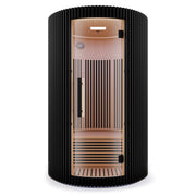 SaunaSpa SC-SS0025-0SBK 1-2 Person Round Infrared Sauna in Black Canadian Hemlock