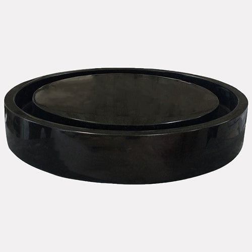Deckers Smooth Polished Black Granite Infinity Vessel Sink