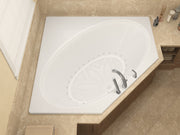 Atlantis Whirlpool 6060VAL Mali Series 83 in. x 62 in. Corner Air Bathtub with Center drain and Aromatherapy Bubbles in Glossy Smooth White lifestyle