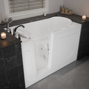 Meditub A3260LWH Collection 32 x 60 Whirlpool Jetted Bathtub with Left Drain in White with Powered Fast Drain