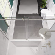 Anzzi Don Series Frameless Sliding Tub Door in Brushed Nickel