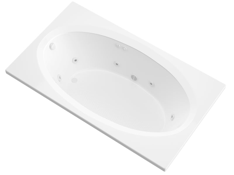 Atlantis Whirlpool 4384VWL Vogue 84 in. x 43 in. Rectangular Whirlpool Bathtub with Left Side Drain and V-Style Back Jets in Glossy White