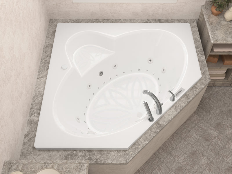 Atlantis Whirlpool 6060SDLX Sublime  60 in. x 60 in. Corner Air and Whirlpool Jetted Bathtub with Left Drain in White lifestyle