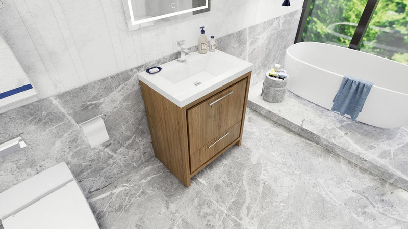 Moreno Bath FSDOLCE30 Dolce 30" Freestanding Bathroom Vanity Set with Single Reinforced Acrylic Sink - view 8