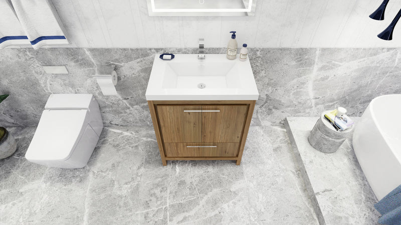 Moreno Bath FSDOLCE30 Dolce 30" Freestanding Bathroom Vanity Set with Single Reinforced Acrylic Sink - view 10