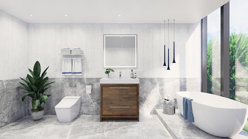 Moreno Bath FSDOLCE36 Dolce 36" Freestanding Bathroom Vanity Set with Single Reinforced Acrylic Sink