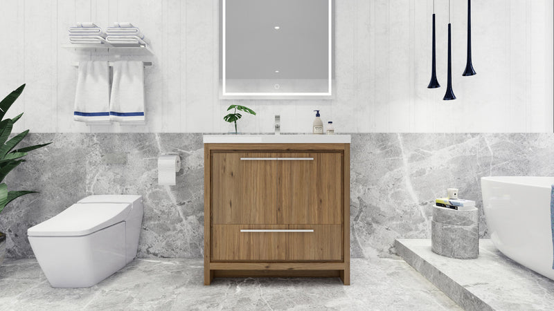 Moreno Bath FSDOLCE36 Dolce 36" Freestanding Bathroom Vanity Set with Single Reinforced Acrylic Sink - view 6