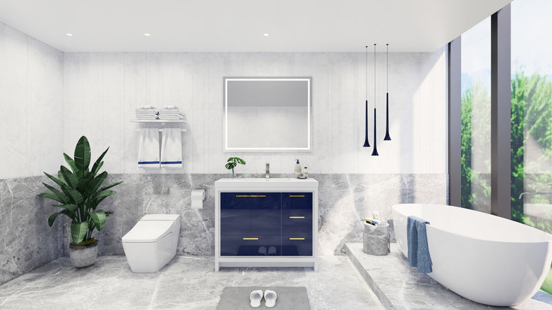 Moreno Bath FSDOLCE42-R Dolce 42" Freestanding Bathroom Vanity Set with Right Side Drawers and Reinforced Acrylic Sink - view 4