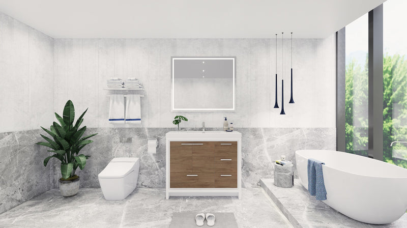 Moreno Bath FSDOLCE42-R Dolce 42" Freestanding Bathroom Vanity Set with Right Side Drawers and Reinforced Acrylic Sink - view 5