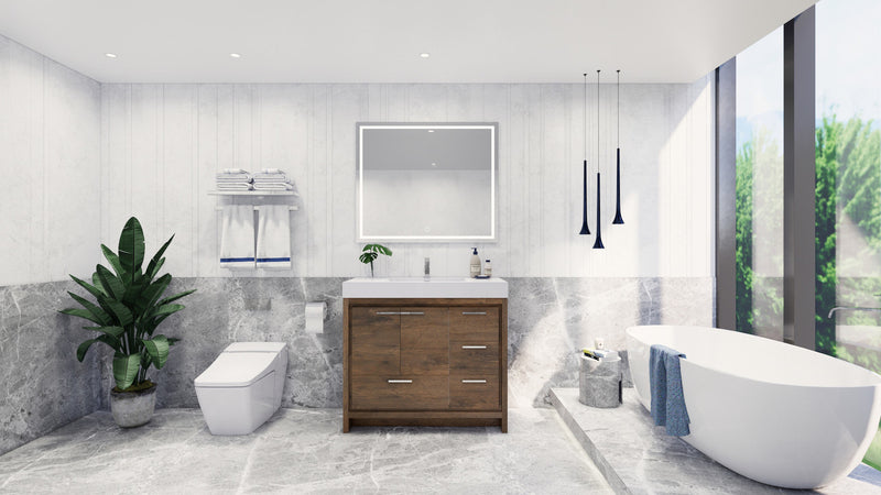 Moreno Bath FSDOLCE42-R Dolce 42" Freestanding Bathroom Vanity Set with Right Side Drawers and Reinforced Acrylic Sink - view 3
