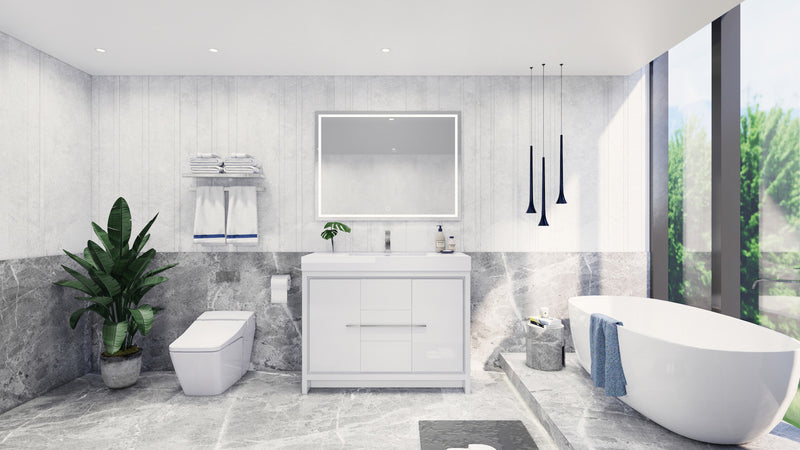 Moreno Bath FSDOLCE48 Dolce 48" Freestanding Bathroom Vanity Set with Reinforced Acrylic Single Sink Top - view 2