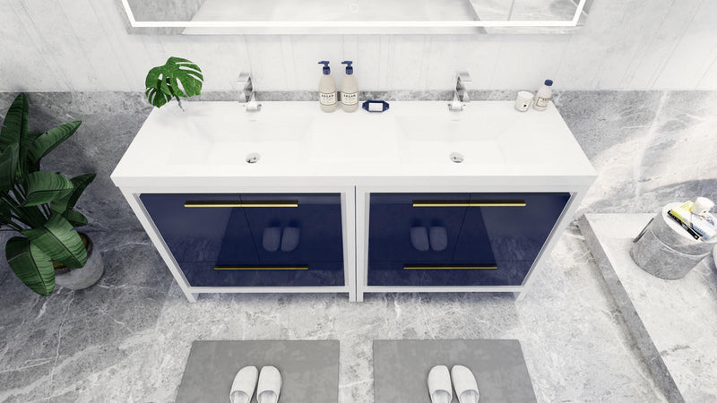 Moreno Bath FSDOLCE72D Dolce 72" Freestanding Bathroom Vanity Set with Reinforced Acrylic White Top - view 10