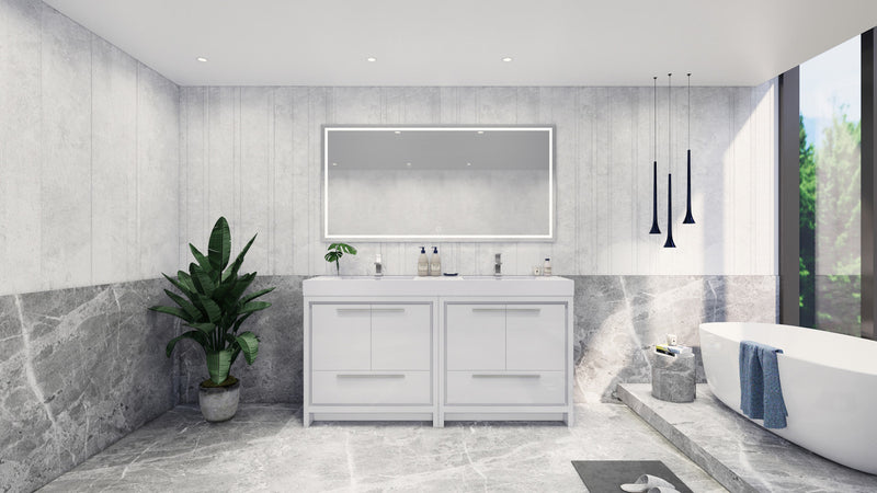 Moreno Bath FSDOLCE72D Dolce 72" Freestanding Bathroom Vanity Set with Reinforced Acrylic White Top - view 4