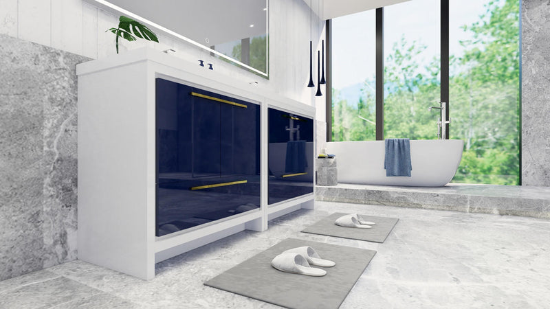 Moreno Bath FSDOLCE72D Dolce 72" Freestanding Bathroom Vanity Set with Reinforced Acrylic White Top - view 7