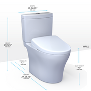 TOTO MW4464736CEMGN#01 WASHLET+ Aquia IV Two-Piece Elongated Dual Flush 1.28 and 0.9 GPF Toilet and Contemporary WASHLET S7A Contemporary Bidet Seat, Cotton White - view 2