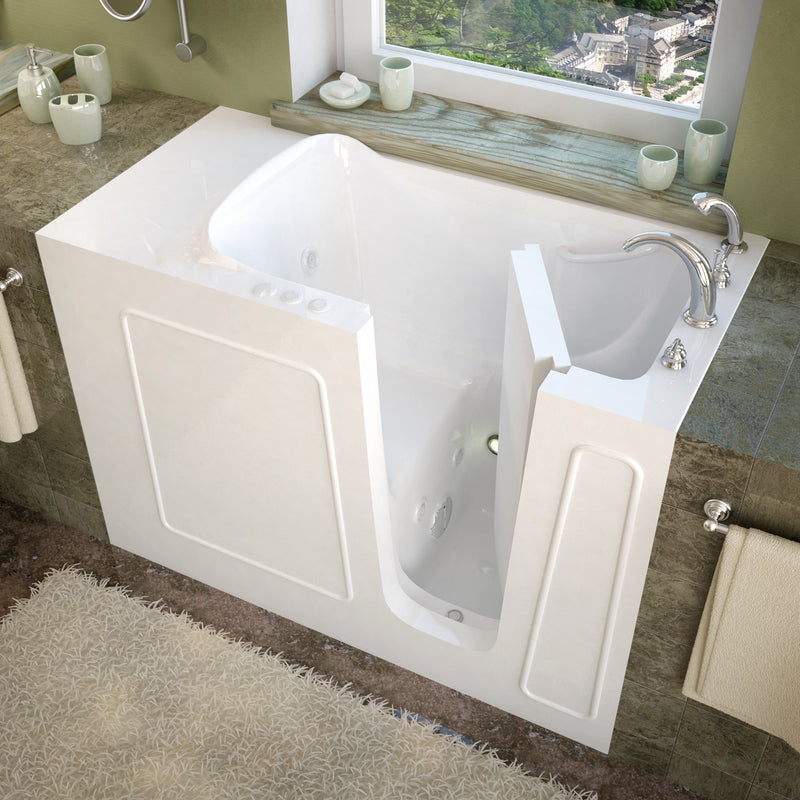 Meditub A2653RWH Walk-In 26 x 53 Right Drain White Whirlpool Jetted Walk-In Bathtub