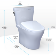 TOTO MW4484736CEMFGNA#01 WASHLET+ Aquia IV Arc Two-Piece Elongated Dual Flush 1.28 and 0.9 GPF Toilet with Auto Flush S7A Contemporary Bidet Seat, Cotton White - view 2