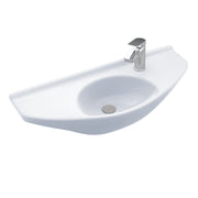 TOTO LT650G#01 Oval Wall-Mount Bathroom Sink with CEFIONTECT, Cotton White - view 4