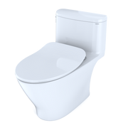TOTO MS642234CEFG#01 Nexus One-Piece Elongated 1.28 GPF Universal Height Toilet with CEFIONTECT and SS234 SoftClose Seat, WASHLET+ Ready, Cotton White - view 8