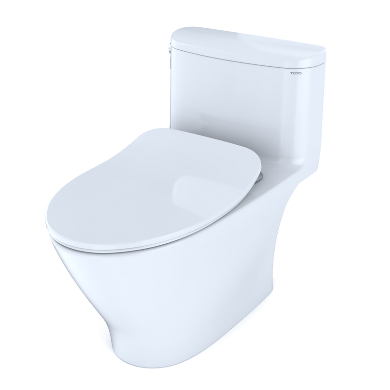 TOTO MS642234CEFG#01 Nexus One-Piece Elongated 1.28 GPF Universal Height Toilet with CEFIONTECT and SS234 SoftClose Seat, WASHLET+ Ready, Cotton White - view 8