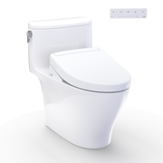 TOTO MW6423446CEFG#01 WASHLET+ Nexus One-Piece Elongated 1.28 GPF Toilet and WASHLET S5 Bidet Seat, Cotton White