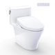 TOTO MW6423446CEFG#01 WASHLET+ Nexus One-Piece Elongated 1.28 GPF Toilet and WASHLET S5 Bidet Seat, Cotton White