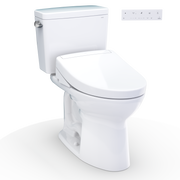 TOTO MW7763446CSFG#01 Drake WASHLET+ Two-Piece Elongated 1.6 GPF Universal Height TORNADO FLUSH Toilet with S5 Bidet Seat, Cotton White