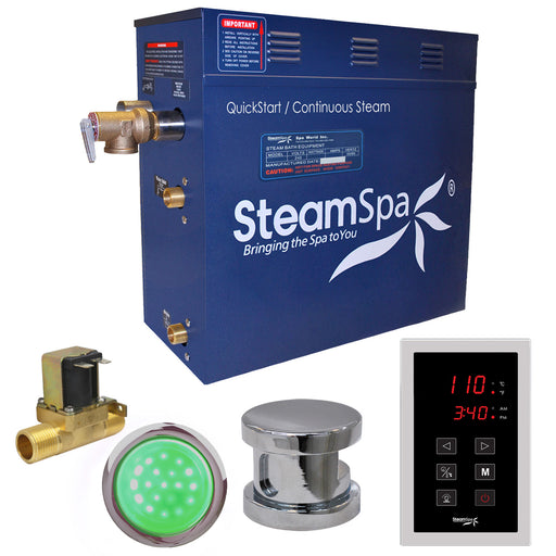 SteamSpa Indulgence Series Generator with Auto Drain - Polished Chrome