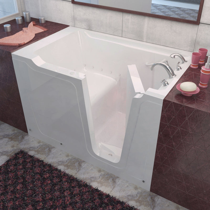 Meditub 3660RWA Walk-In 36 x 60 Right Drain White Air Jetted Walk-In Bathtub
