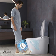 Anzzi TL-ST823WH Juno 26 in. Smart Toilet and Bidet Set with Heated Seat, Front & Rear Wash, Foot Sensor, and Remote Con